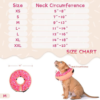 Supet Inflatable Dog Cone Collar for Large Medium Small Dogs, Soft Cone Collar for Dogs Cats, ECollar Doggie Neck Donut Dog Cone Alternative After Surgery