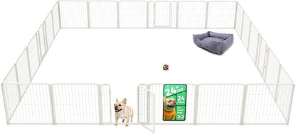 FXW Homeplus Unleashed Indoor Dog Playpen - Stress-Free and Safe Play, Heavy Duty 24 Inch 24 Panels Dog Pen for Puppy and Small Dogs, White│Patented