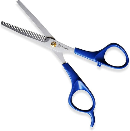 PET MAGASIN Professional Dog Grooming Scissors Set - Curved Thinning Shears for Dogs, Pet Hair Cutting Tools with Safety Tips for Small & Large Breeds, Grooming Kit for Home