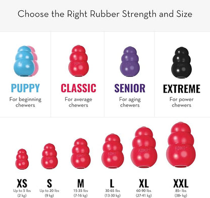 KONG Classic Stuffable Dog Toy - Fetch & Chew Toy for Dogs - Treat-Filling Capabilities & Erratic Bounce for Extended Play Time - Durable Natural Rubber Material - for Large Dogs