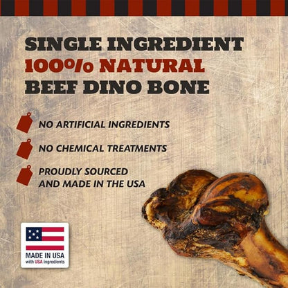 THE COUNTRY BUTCHER Giant Dog Bone for Aggressive Chewers, Large and Medium Breed Dog Treat, Natural, Tough, Chew Toy, Made in The USA, 1 Count