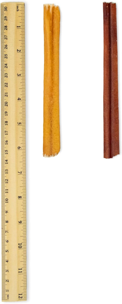 GigaBite Single Ingredient All Natural Free Range Bully Treats and Chews - Bully Sticks/Bladder Sticks/Beef Esophagus by Best Pet Supplies - Bully Sticks (Regular 6"), Pack of 10