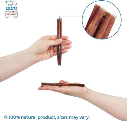 GigaBite Single Ingredient All Natural Free Range Bully Treats and Chews - Bully Sticks/Bladder Sticks/Beef Esophagus by Best Pet Supplies - Esophagus Sticks (6 Inch), Pack of 80