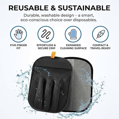 Magic Pet Hair Removal Glove – Newly Upgraded Five-Finger Reusable Electrostatic Grooming Gloves for Dogs & Cats, Best Pet Hair Remover for Furniture, Couch, Carpet, Clothes & Car (1 PCS)