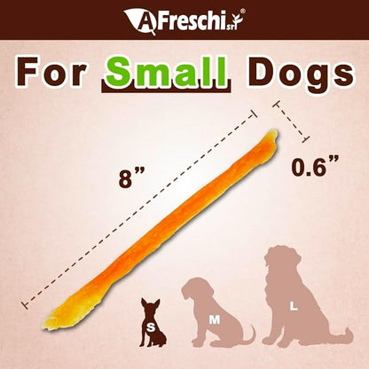 A Freschi srl Turkey Tendons for Dogs, Long-Lasting, Hypoallergenic Rawhide Alternative, Human Grade, Healthy Puppy Chews, Natural Dog Treats for Small Dogs, Strips, 10oz Pack