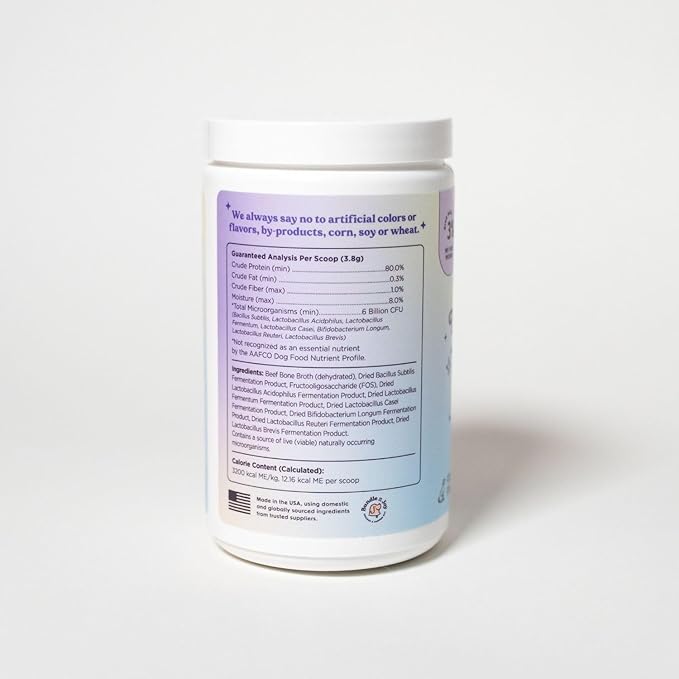 Bundle x Joy Daily Prebiotic & Probiotics for Dogs Boost - Gut Health Immune Formula with Beef Bone Broth for Dogs, 6 Billion CFU Dog Supplements, 35 Scoops, 4.8 oz - Made in USA