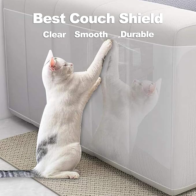 Couch Protector from Cat Claws, Cat Scratch Furniture Protector for Sofa Corners, Beds, Door, Tables, Wall, 118"x8" Self-Adhesive Tapes for Furniture Scratching Deterrent