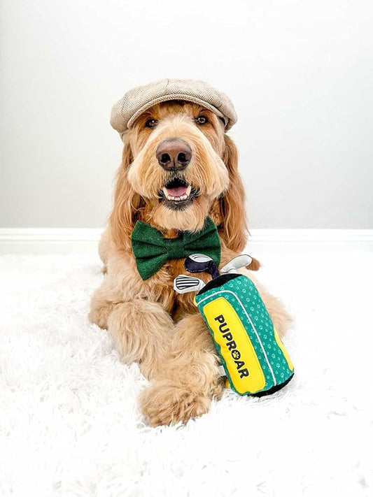 PUPROAR Golf Dog Toy – Funny Dog Valentines Day & Birthday Gift with Squeaker Rope & Crinkle, Fun & Interactive Puppy Birthday Toy