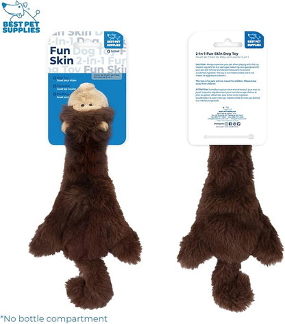 Best Pet Supplies Squeaky Dog Toys with Soft Durable Fabric for Small, Medium and Large Pets Interactive Toy for Indoor Play, Supports Active Biting and Play - Monkey, Small