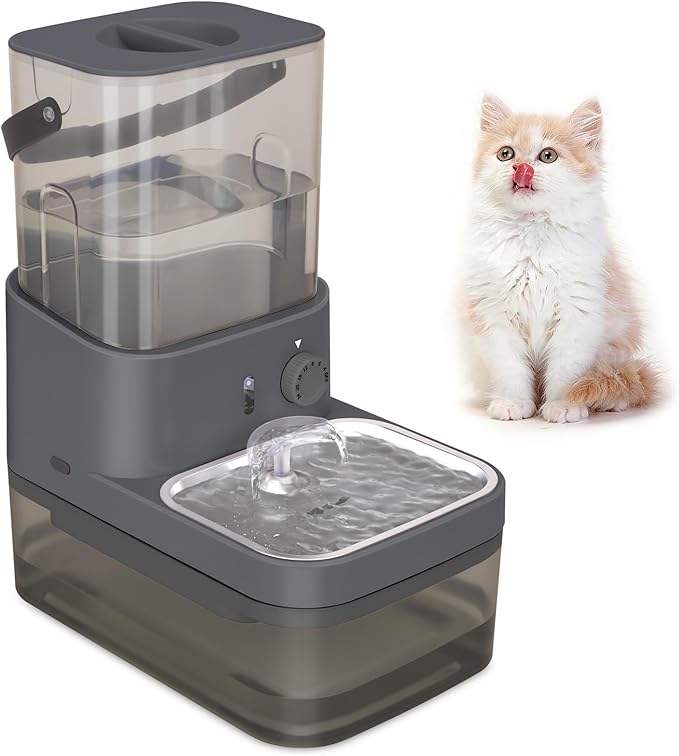 GOYJOY Smart Pet Water Fountain,Filterless Cat Water Fountain No Filter,3L/102oz Ultra Silent Cat Fountain, Separation Design