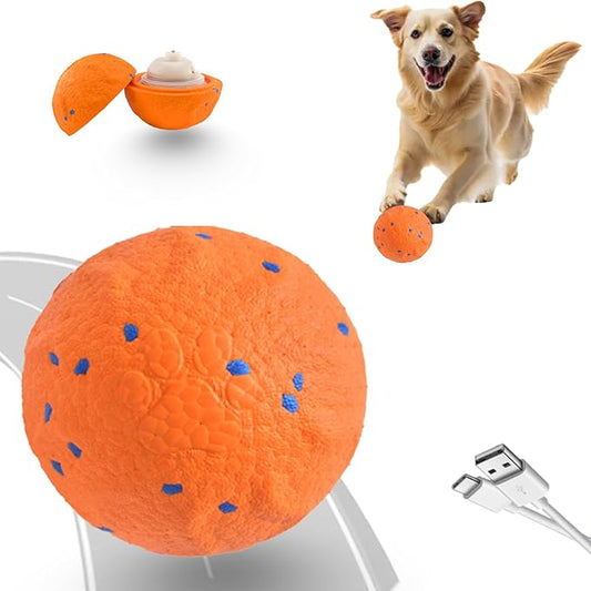 Upgraded Interactive Dog Toys for Aggressive Chewers,E-TPU Interactive Dog Balls Moving Dog Toys to Keep Them Busy,Dog Chew Toys for Dogs,Automatic Rolling Activated Dog Toy Valentines Day Gift