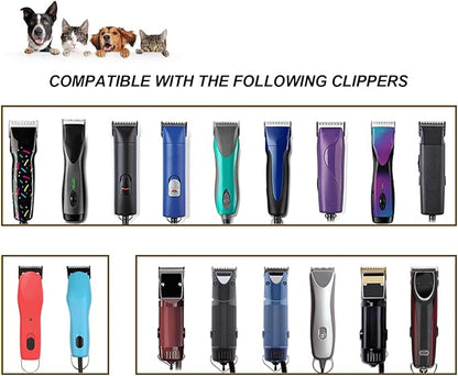 DODAER 7 Pack Detachable Pet Dog Grooming Clipper Ceramic Blades Set,Compatible with Andis,Oster A5,Wahl KM10 Series Clippers,Gold (10+30+40+7FC+5FC+4FC+3FC)