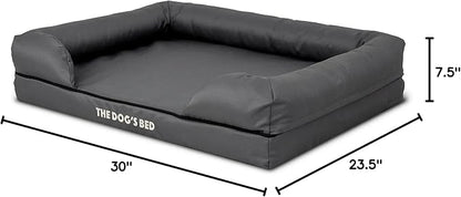 The Dog’s Bed Medium Oxford Grey, Memory Foam, Pain Relief: Arthritis, Hip & Elbow Dysplasia, Post Surgery, Lameness, Supportive, Calming, Waterproof Washable Cover, Veterinary Approved