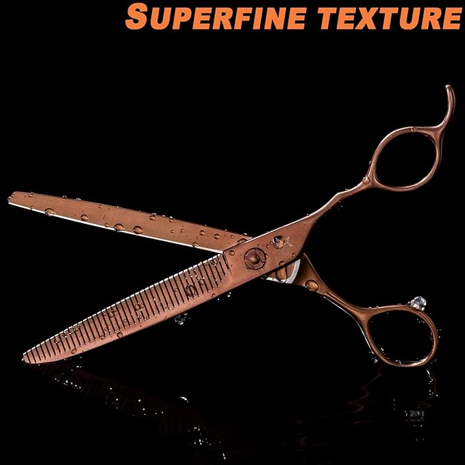 High-end Professional Dog Grooming Thinning Scissors Teeth Cutting Blending Shears Pet Texturizing Shears 7 Inch Extremely Very Sharp Stainless Steel Alloy For Cat Other Animals Groomer