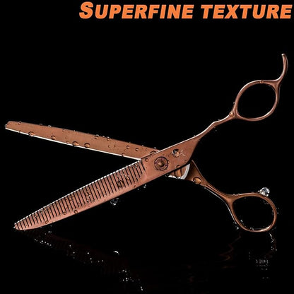 High-end Professional Dog Grooming Thinning Scissors Teeth Cutting Blending Shears Pet Texturizing Shears 7 Inch Extremely Very Sharp Stainless Steel Alloy For Cat Other Animals Groomer