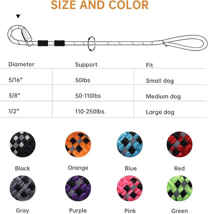 Slip Leads Dog Leash - 4/5/6/8/10 FT Heavy Duty Training Leashes - Reflective & Comfortable Handle for Small Medium Large Dogs (1/2''- 10FT, Red)