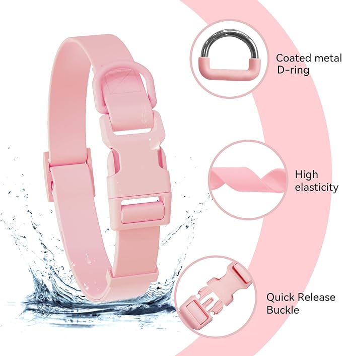 Waterproof Rubber Dog Collar, Odor-Resistant and Easy to Clean, Ideal for Daily Walks, Rainy Days, Swimming and Hiking, Fits Small Medium and Large Dogs