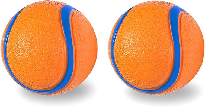 FCCUM Dog Toy Ball,Rubber Sound-Producing Toy Ball, with a Groove Design That is Resistant to Bites, Has a High Bounce, Dog Training Interactive Pet Toy, Relieving Pet Anxiety（Large Size）