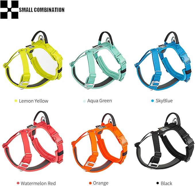 Adjustable Dog Harness with Handle, Padded Comfort,Small, Medium and Large Dogs (Black, M)