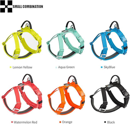Adjustable Dog Harness with Handle, Padded Comfort,Small, Medium and Large Dogs (Black, M)