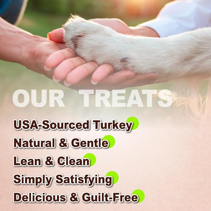 A Freschi srl Turkey Tendons for Dogs, USA-Sourced, Healthy Dog Treats, Rawhide-Free Puppy Chews, Long Lasting, All Natural, Hypoallergenic Dog Treats, Flaked, 3.5 oz Pack