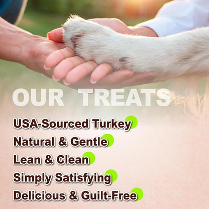 A Freschi srl Turkey Tendons for Dogs, USA-Sourced, Healthy Dog Treats, Rawhide-Free Puppy Chews, Long Lasting, All Natural, Hypoallergenic Dog Treats, Flaked, 3.5 oz Pack