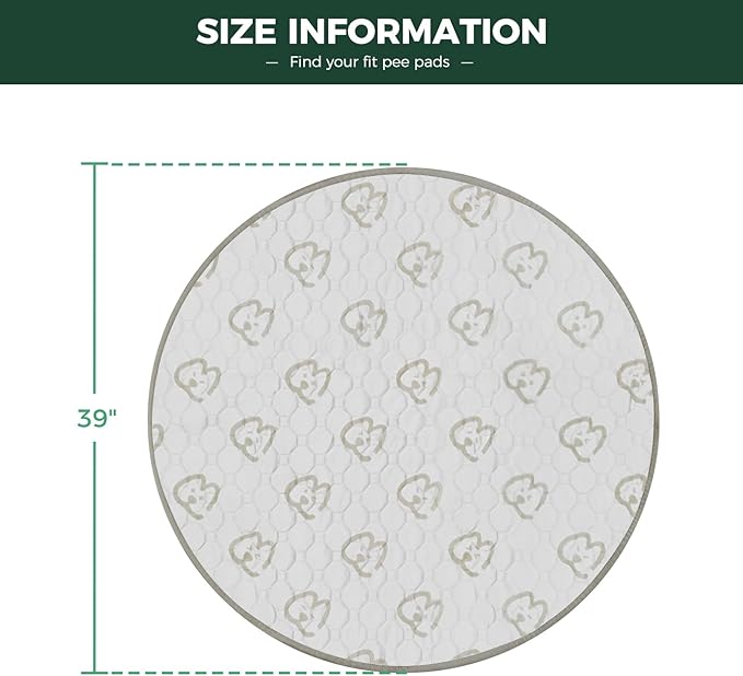 FXW Washable Pee Pads for Dogs, Leak-Proof & Non-Slip, Specifically Designed for Whelping Box, 39" Round, Khaki, 2 Packs