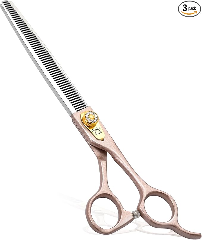 Fenice Peak Professional Thinning Scissors for Dog Cat 7/7.5'' Pet Grooming Scissors 440C Stainless Steel Thinning Shears for Dogs 50/56 Teeth