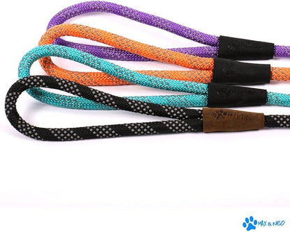 Max and Neo Rope Leash Reflective - 6 FT x 1/2" (Orange, Donates to Dog Rescue)