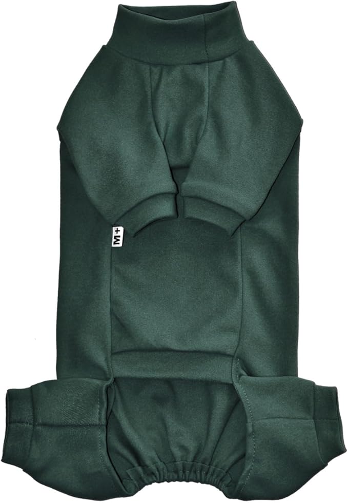 Sphynx Cat Four Leg Warm Fleece Pajamas Elastic Pet Clothes for Hairless Cats Surgery Recovery Suit for Sphynx, Devon, Cornish (Green, M (5.5-7 lbs))