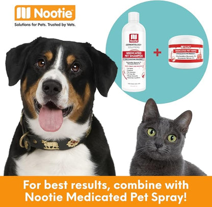 Nootie Medicated Dog Wipes, Chlorhexidine & Miconazole Pet Wipe for Dogs & Cats - 2” Small Wipes, 60 Count - Sold in Over 10,000 Vets & Pet Stores
