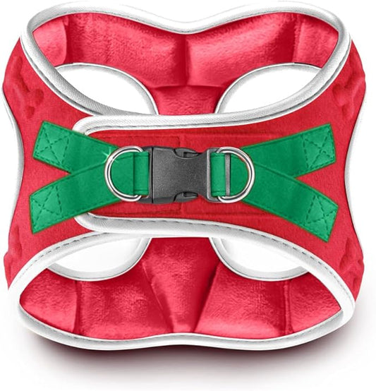 Comfort Fit Step-in Dog Harness All-Weather Dog & Puppy Harness Adjustable Extra Comfort Soft Padded No-Pull Vest for Small Medium Dogs Easy to Put On Secure Buckle Fit (Plush Both Side Velvet)