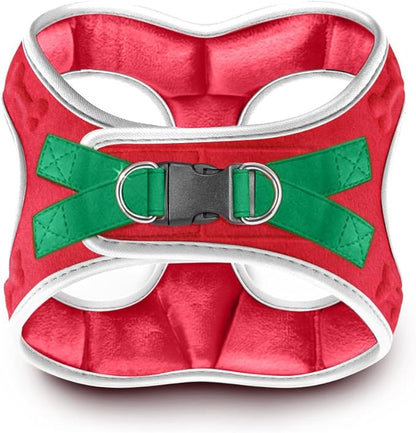 Comfort Fit Step-in Dog Harness All-Weather Dog & Puppy Harness Adjustable Extra Comfort Soft Padded No-Pull Vest for Small Medium Dogs Easy to Put On Secure Buckle Fit (Plush Both Side Velvet)