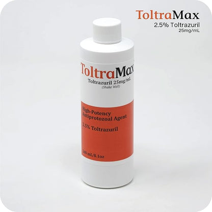ToltraMax Toltrazuril 2.5% for Horses, Dogs, Cats, 240mL/8 Ounce, for Non-Food Chain Animals, Chicken