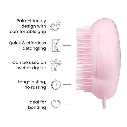 Pet Teezer by Tangle Teezer Cat Brush, De-Shedding Cat Hair Brush for a Gentle, Soothing Groom & Short to Medium Length Fur, Millennial Pink