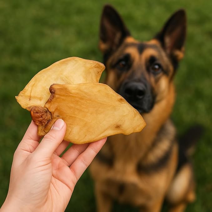Pet Craft Supply Grass Fed Water Buffalo Ear 16 Count (Pack of 1) Pig Ears for Dogs Alternative Free Range Long Lasting Dog Chew and Treat for Aggressive Chewers and Puppies