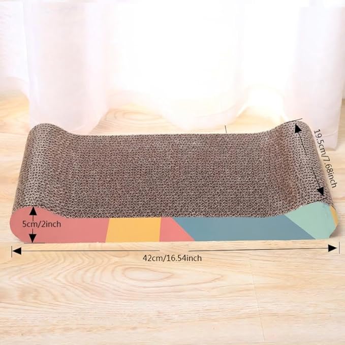 Cat Scratch Board, Bone-Shaped Design cat Scratch pad, Brown Corrugated Cardboard, pet cat Toy, Reversible cat Scratch Toy (2pcs)