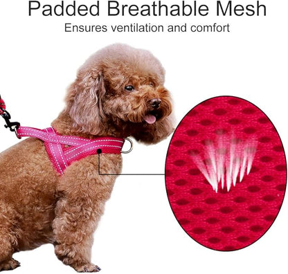 Plutus Pet No Pull Dog Harness with Breathable Mesh Padded, Adjustable Reflective Escape Proof Dog Harness, Quick Fit Dog Vest Harness for Small Medium Large Dogs(XL, Pink)