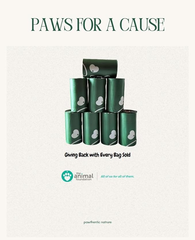Dog Poop Bags – 270 Count Value Pack, Extra-Thick 18 Micron, Leak-Proof, Plant-Based Material, Light Baby Powder Scent for Dogs & Cats – Pawthentic Nature