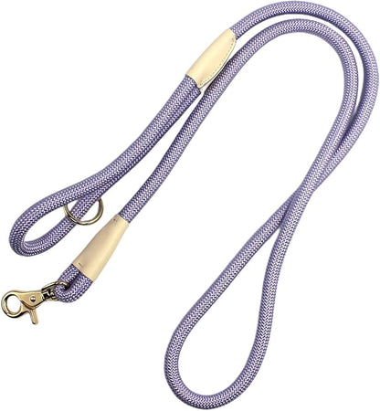 Lobster Snap Pet Leash 5FT, Special Strong Nylon Rope Dog Leash, Solid Color Rope Dog Lead for All Breeds(Purple,5ft*10mm)