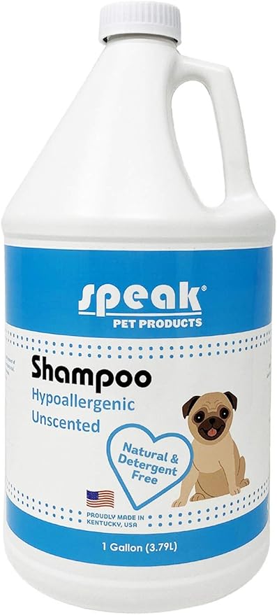 Speak Pet Products Natural Dog Shampoo, Hypoallergenic Unscented, 1 Gallon