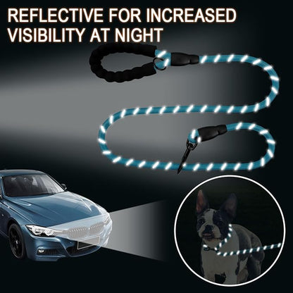 BARKBAY Dog Leashes for Large Dogs Heavy Duty Dog Leash 4/5/6 FT with Comfortable Padded Handle and Highly Reflective Threads for Medium Large Dogs Walking Training Running (5FT-1/2'',Blue)