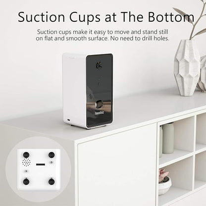 Iseebiz Pet Camera Treat Dispenser, 2 Way Audio Talk Listen, 5G WiFi, 1080P Night Vision Cat Dog Cam, App Control Tossing, Multi Devices Login, Compatible with Alexa, Play with Your Dogs and Cats