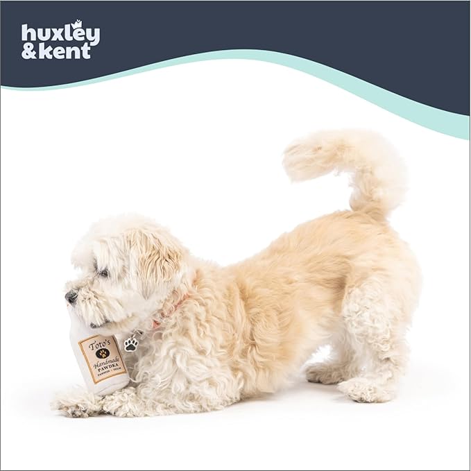 Huxley & Kent Funny Dog Toy w/Squeaker – Power Plush Squeaky Dog Toys for Small Dogs – Durable Small Stuffed Animal for Indoor Play & Fetch - Tiny Tuff Toto's Pawdka