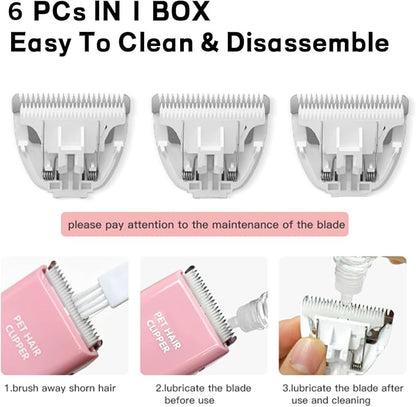 Detatchable Replacement Blades for Dog Clipper,Replacements Blades for Dogs and Cats Grooming Clippers,6 PCs Replacement Blades Only