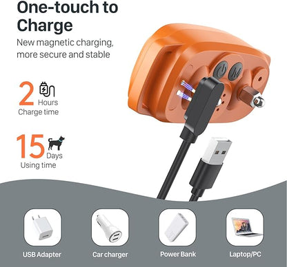 FAFAFROG Dog Bark Collar for Large Medium Small Dogs, Rechargeable Smart Bark Collar, Anti Barking Training Collar with 5 Adjustable Sensitivity Beep Vibration (Orange)