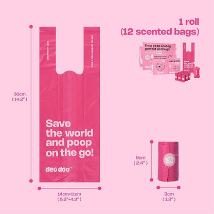 Dog Poop Bags with Handles 30 Rolls 360 Counts Big Sizes Leak Proof and Extra Thick Waste Bags Refill Rolls for Walking Small Medium Large Dogs Cats Litter Rose Scented