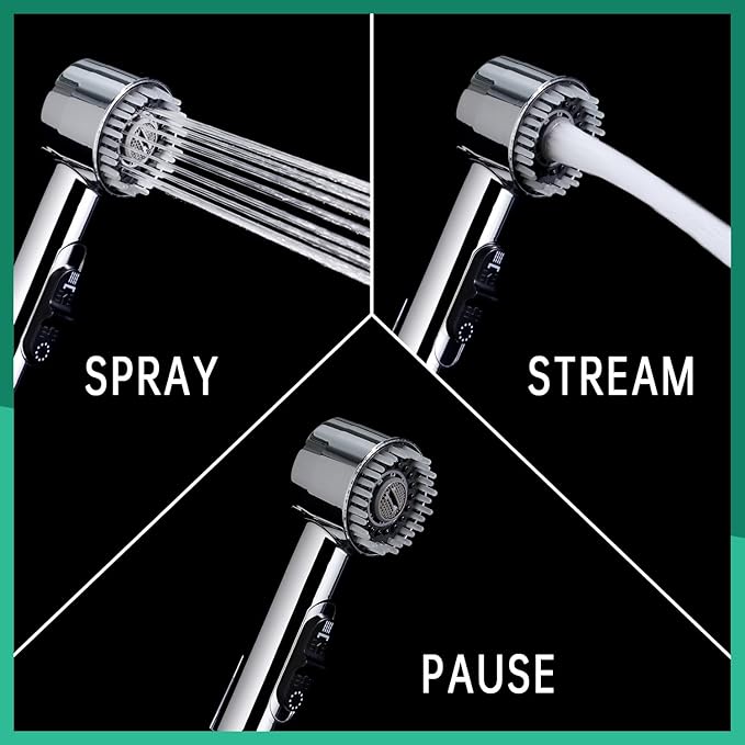 3 Mode Dog Shower Attachment, High Pressure Handheld Sprayer with ON/OFF Switch, Metal Shower Diverter, 118 Inches Stainless Steel Hose, No Drill Hook, for Indoor and Outdoor Pet Bathing and Washing