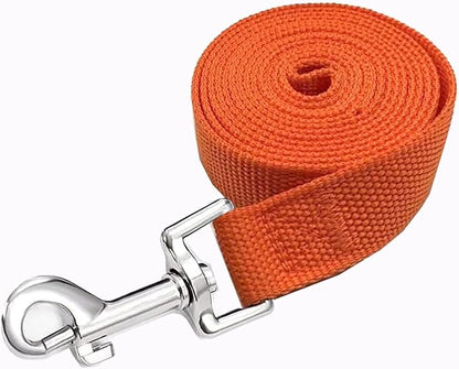 Strong Nylon Dog Leash, 4FT/ 5 FT/ 6FT Dog Leashes for Medium Large Dogs (4FT, Orange)