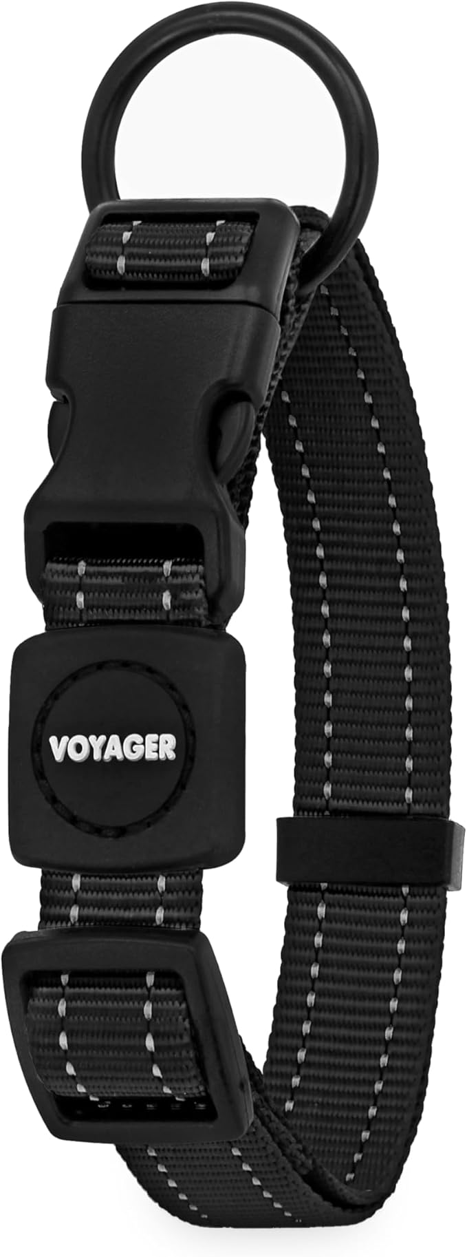 Best Pet Supplies Voyager Reflective Dog Leash or Collar with Neoprene Handle, for Small, Medium, and Large Breed Puppies, Cute and Heavy Duty for Walking, Running and Training - Black, M